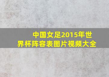 中国女足2015年世界杯阵容表图片视频大全