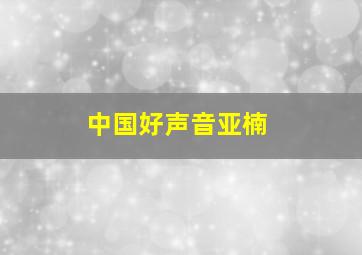 中国好声音亚楠