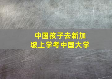 中国孩子去新加坡上学考中国大学