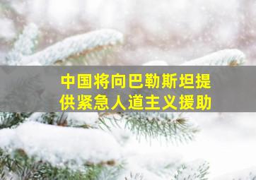 中国将向巴勒斯坦提供紧急人道主义援助