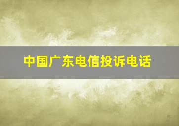 中国广东电信投诉电话