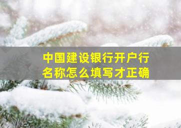 中国建设银行开户行名称怎么填写才正确