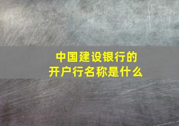 中国建设银行的开户行名称是什么