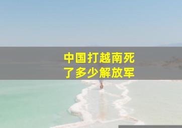 中国打越南死了多少解放军