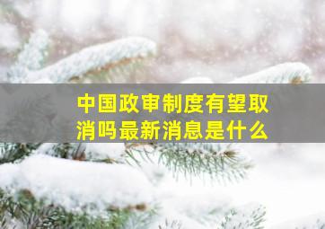 中国政审制度有望取消吗最新消息是什么