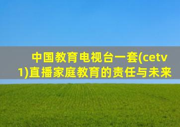 中国教育电视台一套(cetv1)直播家庭教育的责任与未来