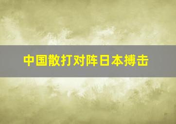 中国散打对阵日本搏击