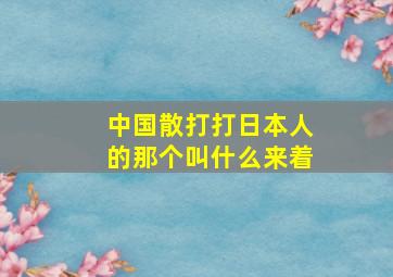 中国散打打日本人的那个叫什么来着