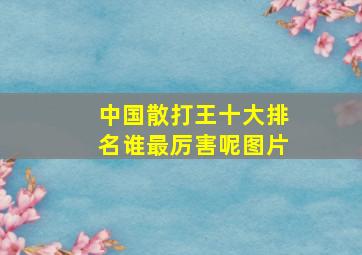 中国散打王十大排名谁最厉害呢图片