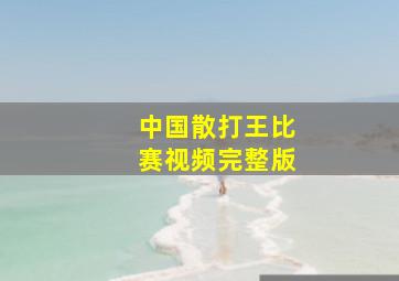 中国散打王比赛视频完整版