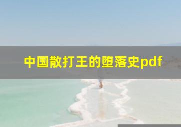 中国散打王的堕落史pdf