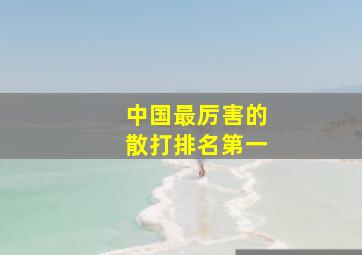 中国最厉害的散打排名第一