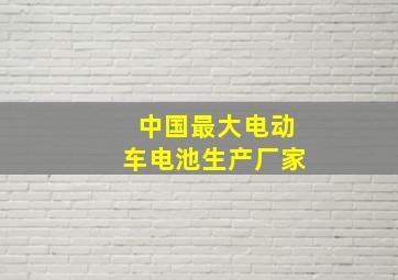 中国最大电动车电池生产厂家