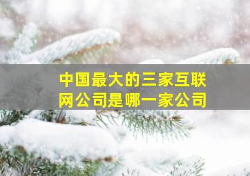 中国最大的三家互联网公司是哪一家公司