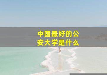 中国最好的公安大学是什么