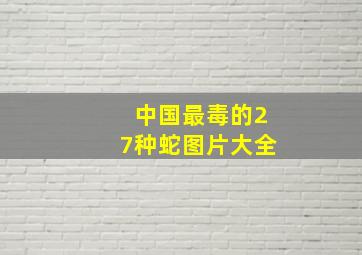 中国最毒的27种蛇图片大全