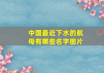 中国最近下水的航母有哪些名字图片