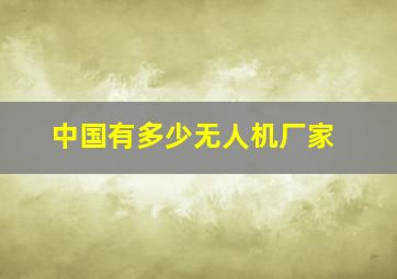 中国有多少无人机厂家