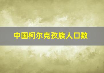 中国柯尔克孜族人口数