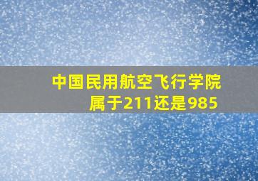 中国民用航空飞行学院属于211还是985