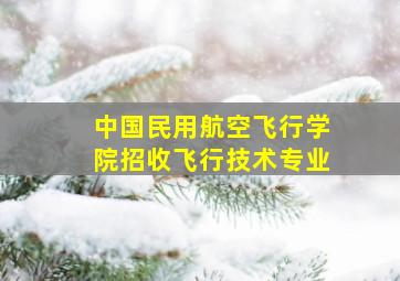 中国民用航空飞行学院招收飞行技术专业