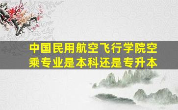 中国民用航空飞行学院空乘专业是本科还是专升本