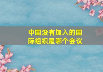 中国没有加入的国际组织是哪个会议