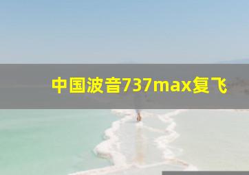 中国波音737max复飞