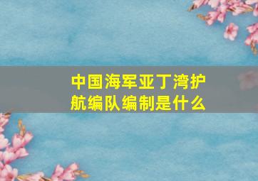 中国海军亚丁湾护航编队编制是什么