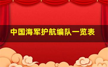 中国海军护航编队一览表