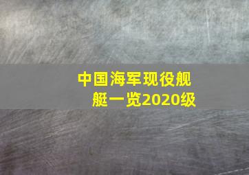 中国海军现役舰艇一览2020级