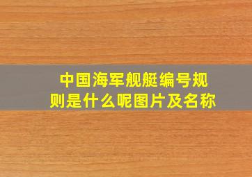 中国海军舰艇编号规则是什么呢图片及名称