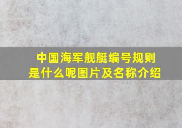 中国海军舰艇编号规则是什么呢图片及名称介绍