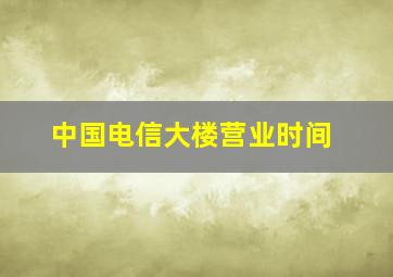 中国电信大楼营业时间