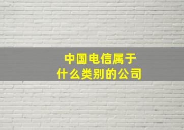 中国电信属于什么类别的公司