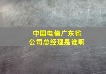 中国电信广东省公司总经理是谁啊