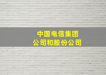 中国电信集团公司和股份公司