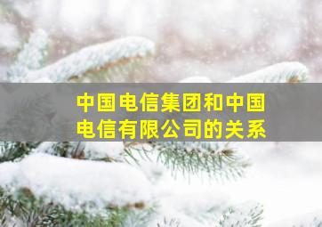 中国电信集团和中国电信有限公司的关系