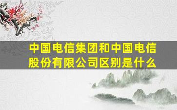 中国电信集团和中国电信股份有限公司区别是什么