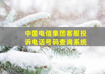 中国电信集团客服投诉电话号码查询系统