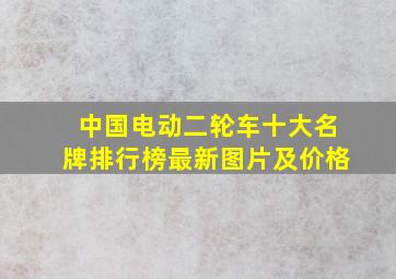 中国电动二轮车十大名牌排行榜最新图片及价格