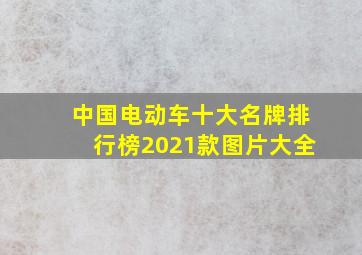 中国电动车十大名牌排行榜2021款图片大全