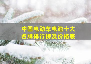 中国电动车电池十大名牌排行榜及价格表