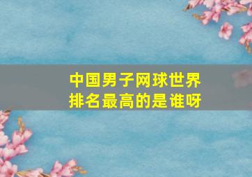 中国男子网球世界排名最高的是谁呀