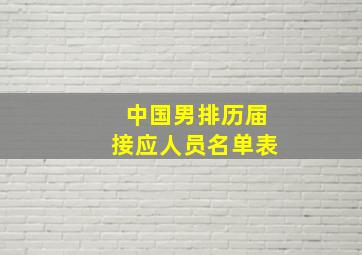 中国男排历届接应人员名单表