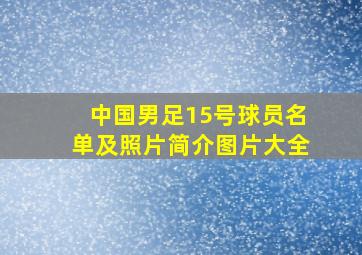 中国男足15号球员名单及照片简介图片大全