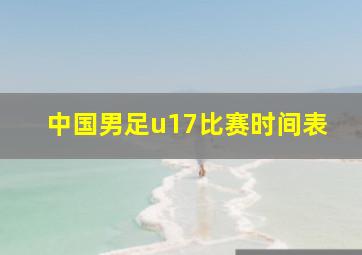 中国男足u17比赛时间表