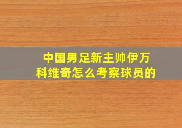 中国男足新主帅伊万科维奇怎么考察球员的