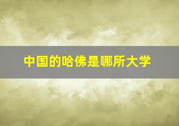 中国的哈佛是哪所大学