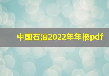 中国石油2022年年报pdf